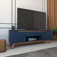 Rack para TV Até 60 Polegadas Navy 2 Portas 1 Gaveta Azul - Panorama Móveis