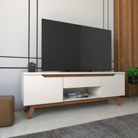 Rack para TV Até 60 Polegadas Navy 2 Portas 1 Gaveta Off White - Panorama Móveis