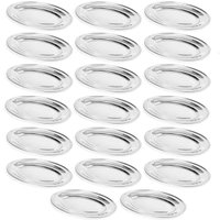 Kit 20 Travessas de Inox 25cm  para Porções Saladas Aperitivos Baixelas Buffet Bar