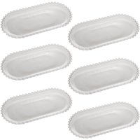 Kit 6 Travessas Cristal Pearl Wolff Bandejas Buffet Servir Oval Hotel Café Manhã