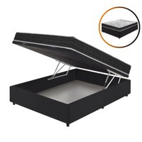 Cama Box com Baú Casal Preta + Colchão San Francisco Ortopédico Espuma D33 138x188x54cm
