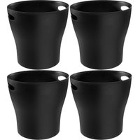 4 Baldes de Gelo Plásticos 7L para Cerveja Vinho Garrafa Champanheiras Pretas com Alças