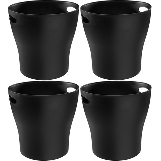 4 Baldes de Gelo Plásticos 7L para Cerveja Vinho Garrafa Champanheiras Pretas com Alças
