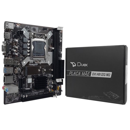 Placa Mãe Duex, Intel 4ª Geração, DDR3, M.2 NVMe, Rede Gigabit, Micro ATX, LGA1150 - DX-H81ZG M2