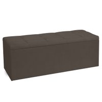Calçadeira Recamier Baú King 1,95m Roma Suede Marrom - Pallazio
