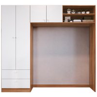 Guarda Roupa Infantil LA007 Nogal Manchester Branco Comm
