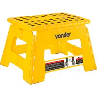Banqueta plástica dobrável amarela altura 220 mm VONDER