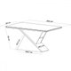 Mesa de Jantar 8 Lugares Luxury com Vidro Mel/Off White/Bronze - Viero Móveis