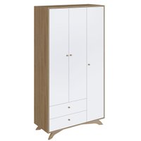 Guarda-Roupas Infantil 3 Portas e 2 Gavetas Aveiro e Branco