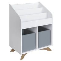 Estante Livreiro Infantil Branco com 2 Cubos Azul