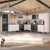 Armário de Cozinha Modulada 12 Pçs com Balcão de Pia Siena Multimóveis MP2240