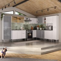 Cozinha Modulada Completa com Armário e Balcão 10 Pçs Siena Multimóveis MP2242
