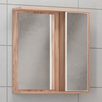 Armário de Banheiro Tivoli 1 Porta 2 Prateleiras com Espelho Nogal/Branco - Móveis Bosi