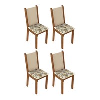 Kit 4 Cadeiras de Jantar 4291 Rustic/Crema/Lírio Bege Madesa