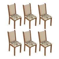Kit 6 Cadeiras de Jantar 4291 Rustic/Crema/Lírio Bege Madesa