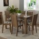 Conjunto Sala de Jantar Mesa Tampo de Vidro 6 Cadeiras Rustic/Hibiscos Isla Madesa