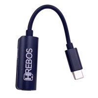 Cabo Apaptador Tipo C Dual HREBOS 3.1A HS-312 Preto