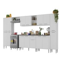 Cozinha Completa Armário e Balcão Xangai Blues Multimóveis Branco MP3155.697TP