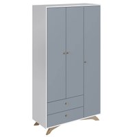 Guarda Roupas Infantil 3 Portas e 2 Gavetas Branco e Azul