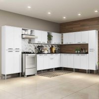 Cozinha Completa Com Armário e Balcão Xangai Pop Multimóveis Branco