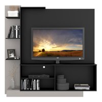 Estante Home Theater com Suporte Para TV até 55'' Denver Multimóveis Preto/Lacca Fumê