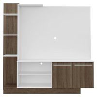 Estante Home Theater com Suporte Para TV até 55'' Denver Multimóveis Branco/Madeirado