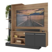 Estante Home Theater com Suporte Para TV até 55'' Denver Multimóveis Duna/Preto