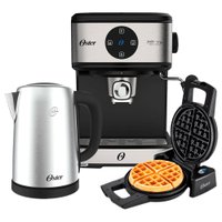Kit Espresso Oster - Cafeteira Double - Máquina Waffle - Chaleira Elétrica - 127V