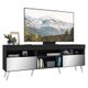 Rack Para TV 65" com Espelho, Pés Retrô e 2 Portas Paris Multimóveis Preto/Branco