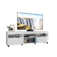 Rack Para TV 65" com Rodízios e 2 Portas Paris Multimóveis Branco