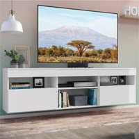 Rack Para TV 65" Suspenso com  2 Portas Paris Multimóveis Branco