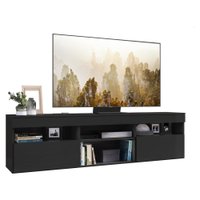 Rack Para TV 65" Suspenso com  2 Portas Paris Multimóveis Preto