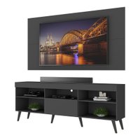 Rack com Painel TV 65" Retrô Flórida Up Multimóveis V1042 Preto