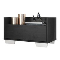 Mesa de Cabeceira 80cm Multimóveis V4001 Preto/Branco