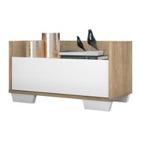 Mesa de Cabeceira 80cm Multimóveis V4001 Rustic/Branco