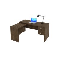 Escrivaninha/Mesa Escritório de Canto Multimóveis VCR25016 Nogal