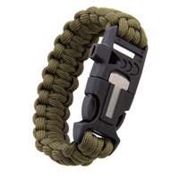 Pulseira de Sobrevivência Paracord 550 Tam. M Survival Guepardo Verde com Apito de Emergência