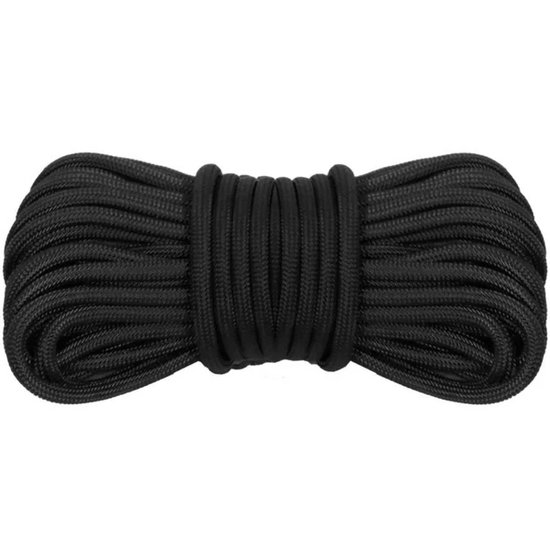 Paracord 550 Libras 4mm Corda de Sobrevivência 250kg Resistente 10 Metros Preta Guepardo
