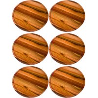 6 Tábuas de Madeira Frios Formas de Pizza 38cm Redondas Restaurante para Servir
