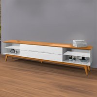 Rack para TV Até 65 Polegadas Limit 2 Gavetas 2 Prateleiras Branco/Nature - Tebarrot