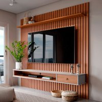 Painel para TV Até 80 Polegadas Detroit 1 Gaveta Ripado Nature - Tebarrot