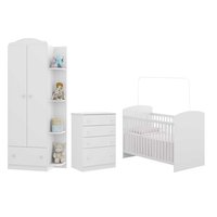 Quarto Completo João e Maria com guarda-roupa, cômoda e berço Multimóveis Branco/Colorido MP3018.951