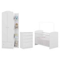 Quarto Completo João e Maria com guarda-roupa, cômoda e berço Multimóveis Branco/Colorido MP3018.951