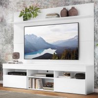 Rack com Painel e Suporte TV 65" com Prateleira Madri Multimóveis Branco MP3366.697