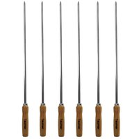 6 Espetos De Inox Para Coração 85cm Carne Churrasqueira Inox