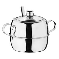Açucareiro Inox 500g Pote Porta Açúcar de Mesa C/ Colher Tampa Zanella