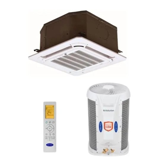 Ar Condicionado Cassete Carrier Inverter 1 Via 18000 Btus Quente e Frio 220v Branco