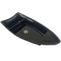 Barca para Sushi Comida Japonesa Oriental Preto Uno Coza Plástico 27,5x13cm Preto