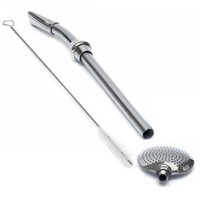 Bomba De Chimarrão Aço Inox 304 Desmontável Com Escovinha Inox
