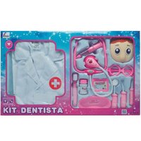 Brinquedo Infantil Educativo Kit Dentista C/ Jaleco Sons e Luzes para Crianças Fenix Rosa Plástico Rosa